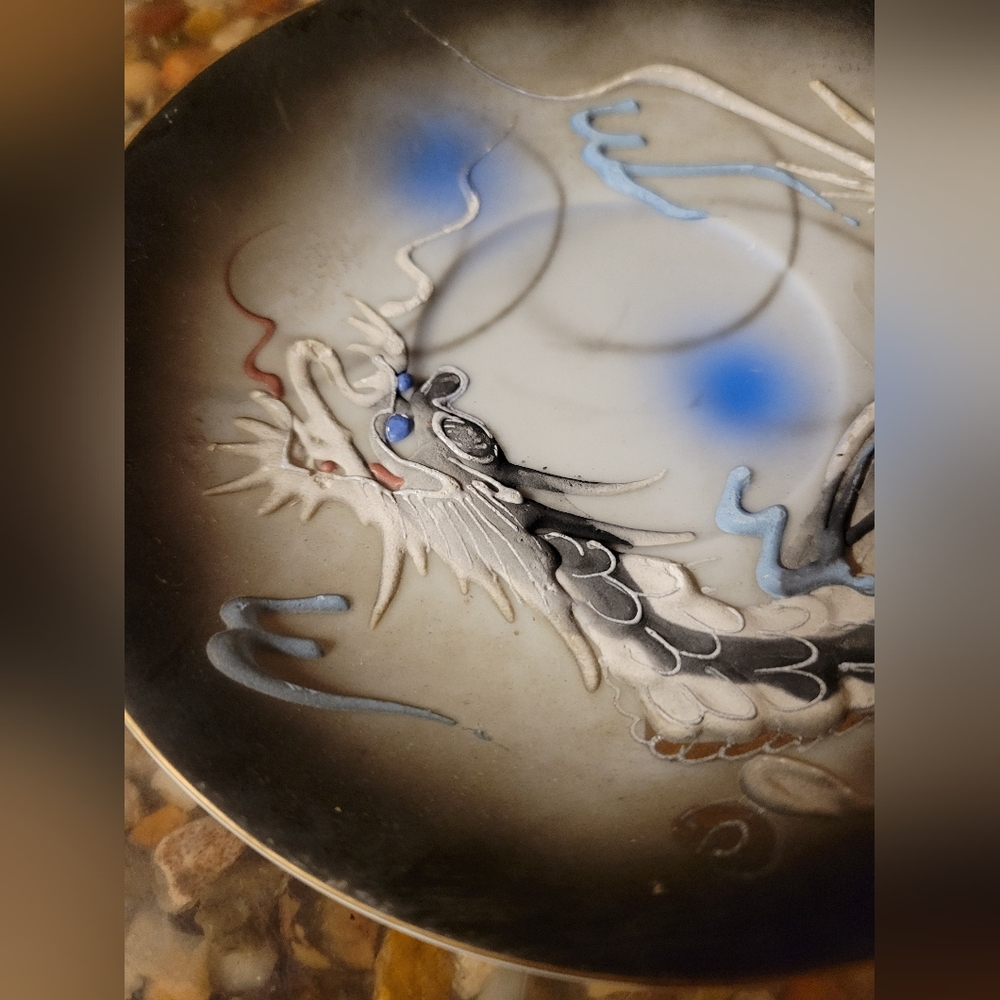 Vintage Hand Painted Nippon Moriage Dragonware‎ tea cup Victora Espresso size - Picture 14 of 15